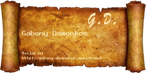 Gabony Domonkos névjegykártya